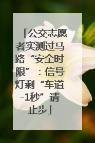 公交志愿者实测过马路“安全时限”：信号灯剩“车道-1秒”请止步