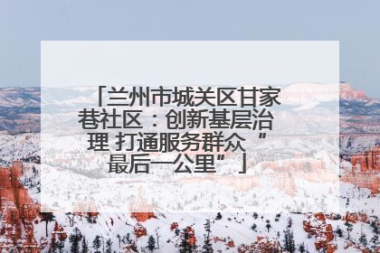 兰州市城关区甘家巷社区：创新基层治理 打通服务群众“最后一公里”
