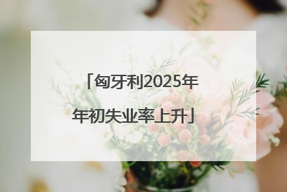 匈牙利2025年年初失业率上升