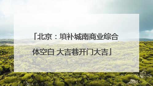 北京：填补城南商业综合体空白 大吉巷开门大吉