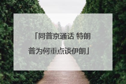同普京通话 特朗普为何重点谈伊朗