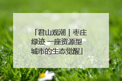 君山观潮｜枣庄绿迹 一座资源型城市的生态觉醒
