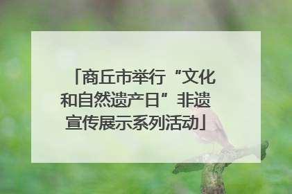 商丘市举行“文化和自然遗产日”非遗宣传展示系列活动