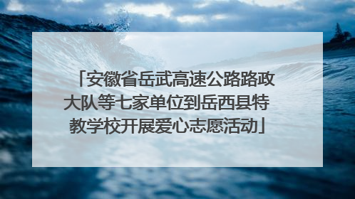 安徽省岳武高速公路路政大队等七家单位到岳西县特教学校开展爱心志愿活动