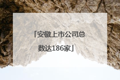 安徽上市公司总数达186家