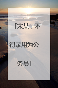 宋某，不得录用为公务员