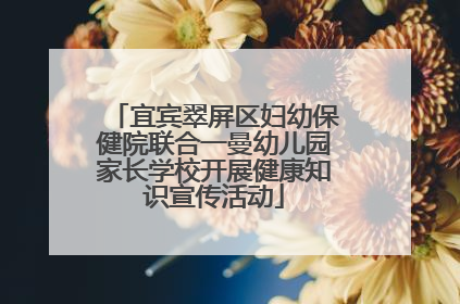 宜宾翠屏区妇幼保健院联合一曼幼儿园家长学校开展健康知识宣传活动