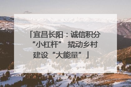 宜昌长阳：诚信积分“小杠杆” 撬动乡村建设“大能量”