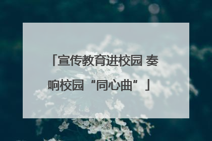宣传教育进校园 奏响校园“同心曲”