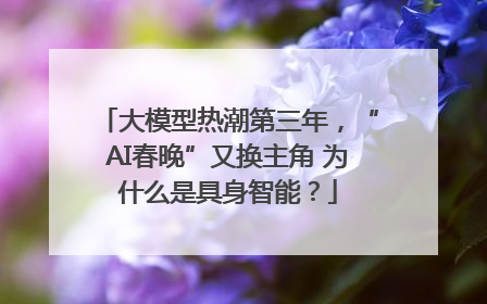 大模型热潮第三年，“AI春晚”又换主角 为什么是具身智能？