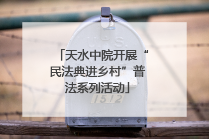 天水中院开展“民法典进乡村”普法系列活动