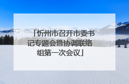 忻州市召开市委书记专题会暨协调联络组第一次会议