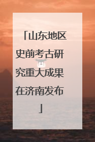 山东地区史前考古研究重大成果在济南发布
