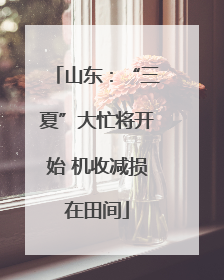 山东：“三夏”大忙将开始 机收减损在田间