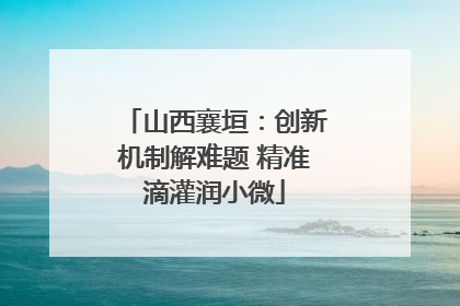 山西襄垣：创新机制解难题 精准滴灌润小微