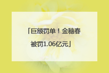 巨额罚单！金穗春被罚1.06亿元