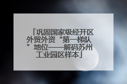 巩固国家级经开区外贸外资“第一梯队”地位——解码苏州工业园区样本