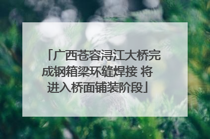 广西苍容浔江大桥完成钢箱梁环缝焊接 将进入桥面铺装阶段
