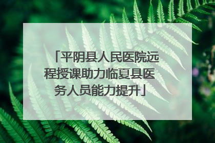 平阴县人民医院远程授课助力临夏县医务人员能力提升
