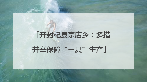 开封杞县宗店乡：多措并举保障“三夏”生产