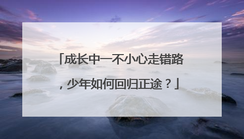 成长中一不小心走错路，少年如何回归正途？