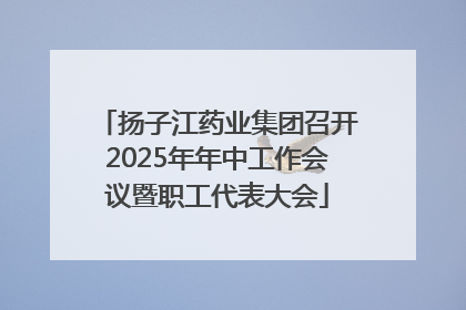 扬子江药业集团召开2025年年中工作会议暨职工代表大会