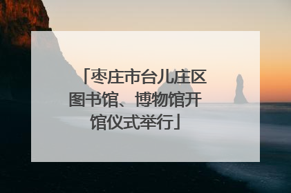 枣庄市台儿庄区图书馆、博物馆开馆仪式举行
