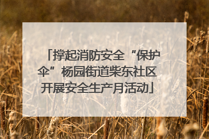 撑起消防安全“保护伞”杨园街道柴东社区开展安全生产月活动
