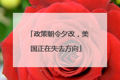 政策朝令夕改，美国正在失去方向
