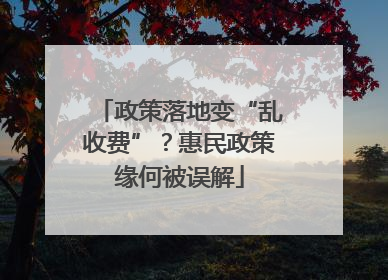 政策落地变“乱收费”？惠民政策缘何被误解