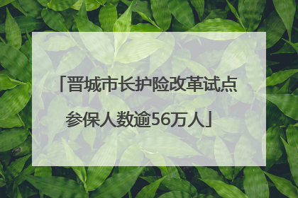 晋城市长护险改革试点参保人数逾56万人