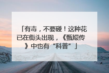 有毒，不要碰！这种花已在街头出现，《甄嬛传》中也有“科普”