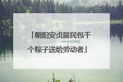 朝阳安贞居民包千个粽子送给劳动者
