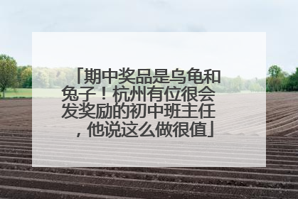期中奖品是乌龟和兔子！杭州有位很会发奖励的初中班主任，他说这么做很值