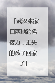 武汉张家口两地跨省接力，走失的孩子回家了