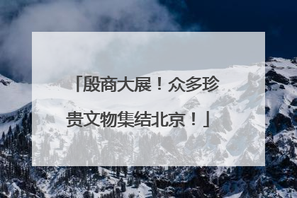 殷商大展！众多珍贵文物集结北京！