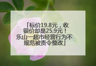 标价19.8元，收银价却是25.9元！乐山一超市经营行为不规范被责令整改