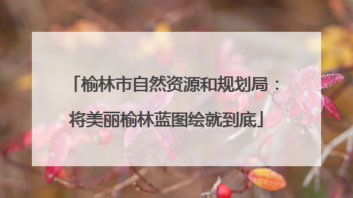 榆林市自然资源和规划局：将美丽榆林蓝图绘就到底