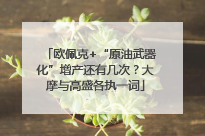 欧佩克+“原油武器化”增产还有几次？大摩与高盛各执一词