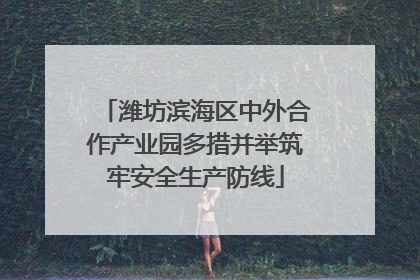 潍坊滨海区中外合作产业园多措并举筑牢安全生产防线