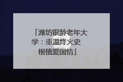 潍坊银龄老年大学：重温烽火史 根植爱国情
