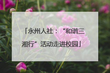 永州人社：“和谐三湘行”活动走进校园