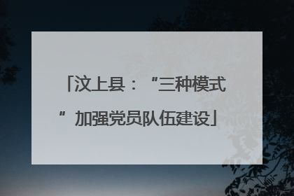 汶上县：“三种模式”加强党员队伍建设
