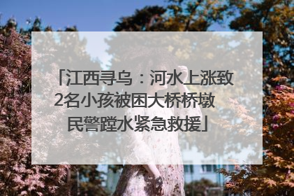 江西寻乌：河水上涨致2名小孩被困大桥桥墩 民警蹚水紧急救援