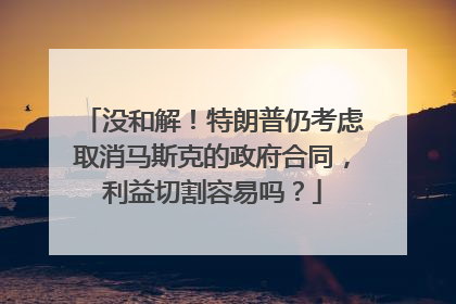 没和解！特朗普仍考虑取消马斯克的政府合同，利益切割容易吗？