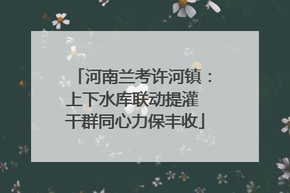 河南兰考许河镇：上下水库联动提灌 干群同心力保丰收