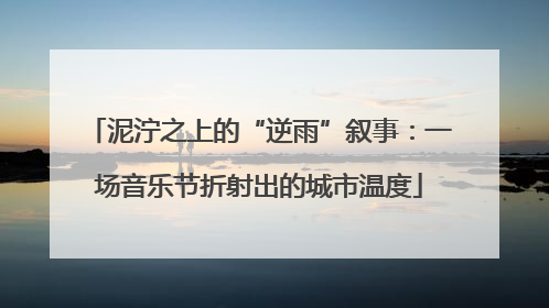 泥泞之上的“逆雨”叙事：一场音乐节折射出的城市温度