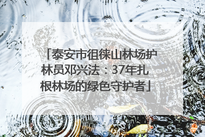 泰安市徂徕山林场护林员邓兴法：37年扎根林场的绿色守护者