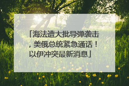 海法遭大批导弹袭击，美俄总统紧急通话！以伊冲突最新消息