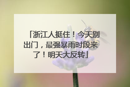 浙江人挺住！今天别出门，最强暴雨时段来了！明天大反转